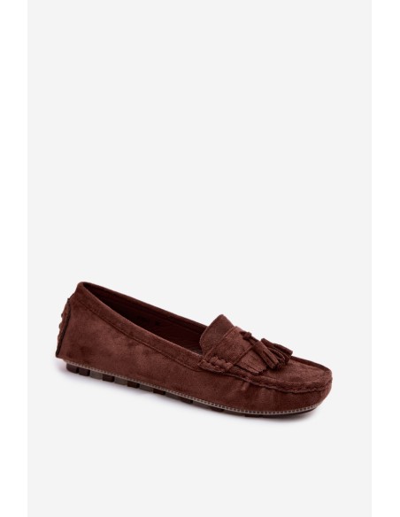 Women's Loafers With Tassels Faux Suede Chocolate Linden