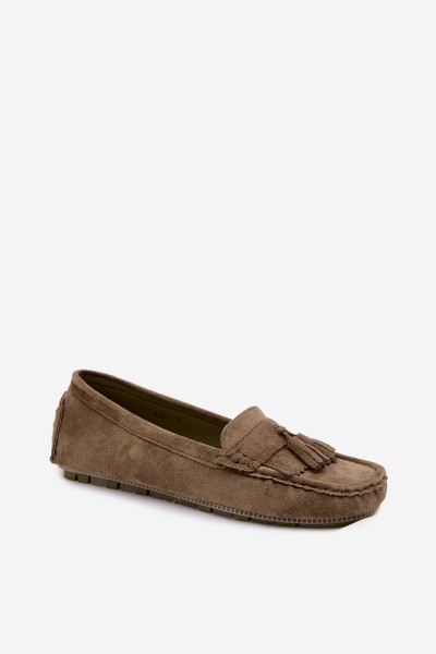 Women's Loafers With Fringes Faux Suede Green Linden 2
