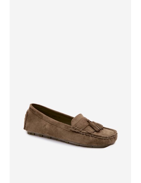 Women's Loafers With Fringes Faux Suede Green Linden
