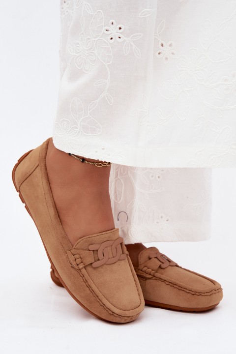 Women's Fashionable Suede Loafers Camel Rabell