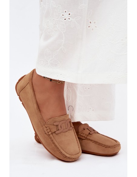 Women's Fashionable Suede Loafers Camel Rabell
