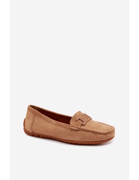 Women's Fashionable Suede Loafers Camel Rabell