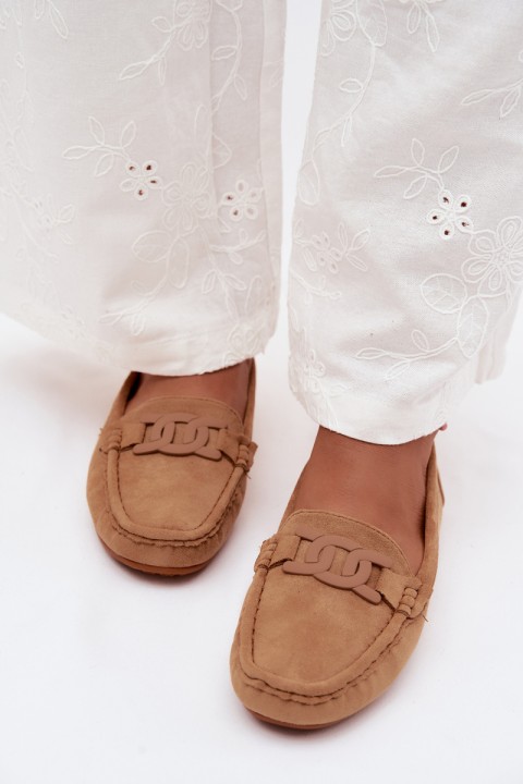 Women's Fashionable Suede Loafers Camel Rabell