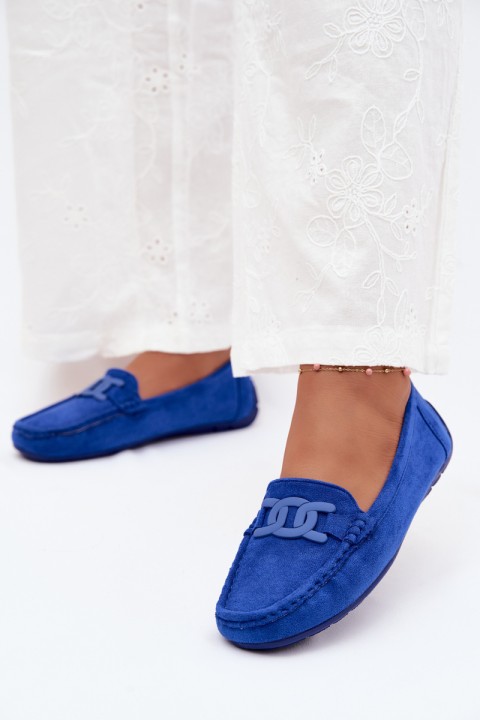 Women's Fashionable Suede Loafers Cobalt Blue Rabell