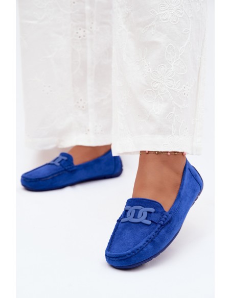 Women's Fashionable Suede Loafers Cobalt Blue Rabell