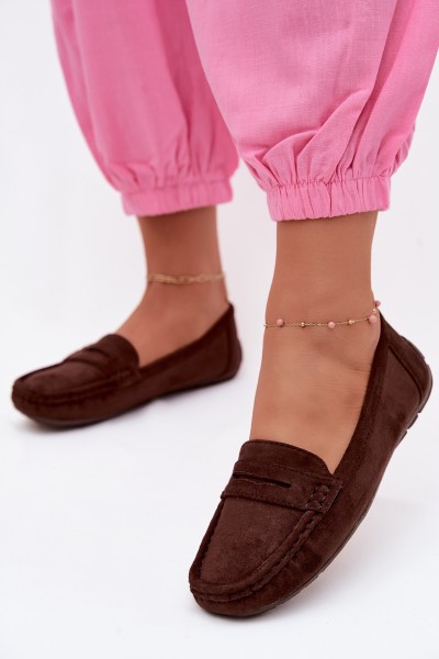 Women's Suede Moccasins Chocolate Lenvie