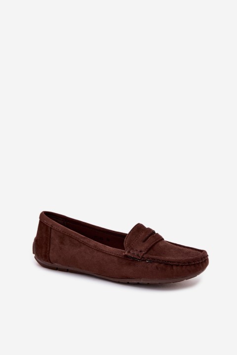 Women's Suede Moccasins Chocolate Lenvie