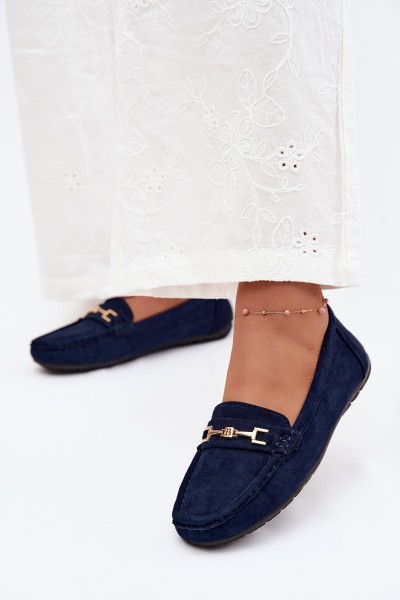 Women's Classic Suede Loafers Navy Blue Corinell