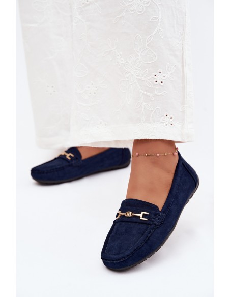 Women's Classic Suede Loafers Navy Blue Corinell