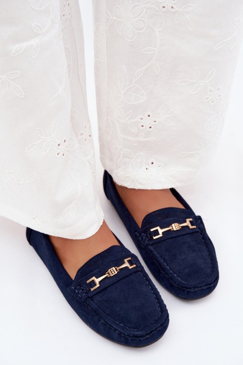 Women's Classic Suede Loafers Navy Blue Corinell