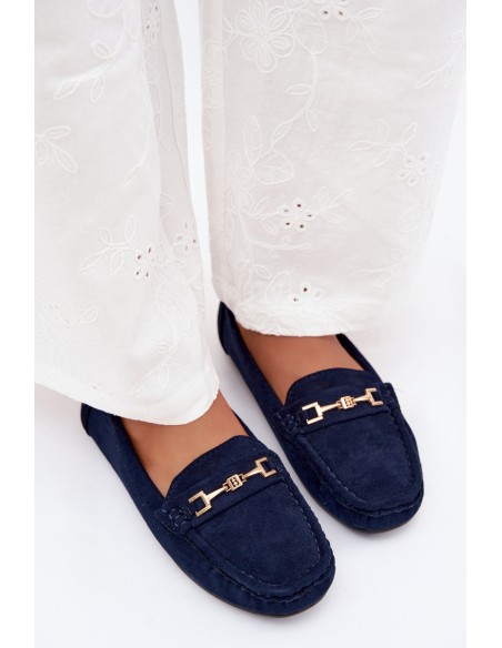 Women's Classic Suede Loafers Navy Blue Corinell