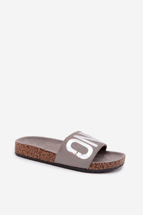 Women's Cork Platform Slides ONE Vinceza 22-2217 Gray