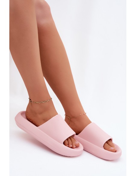 Women's Lightweight Foam Slides With Thick Sole Pink Querceria