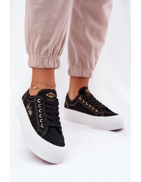 Women's fabric platform sneakers Lee Cooper LCW-25-31-3431L black