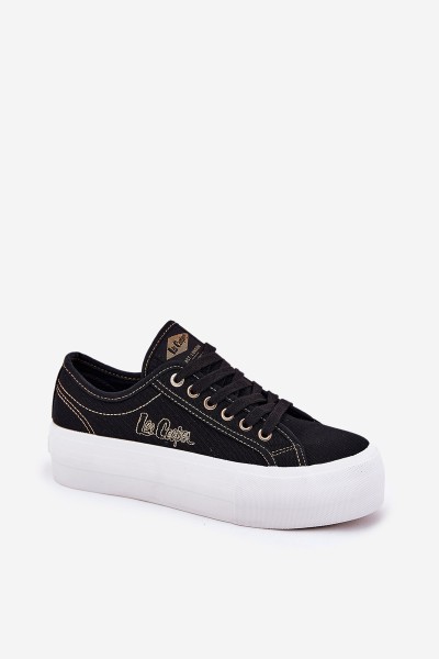 Women's fabric platform sneakers Lee Cooper LCW-25-31-3431L black 2