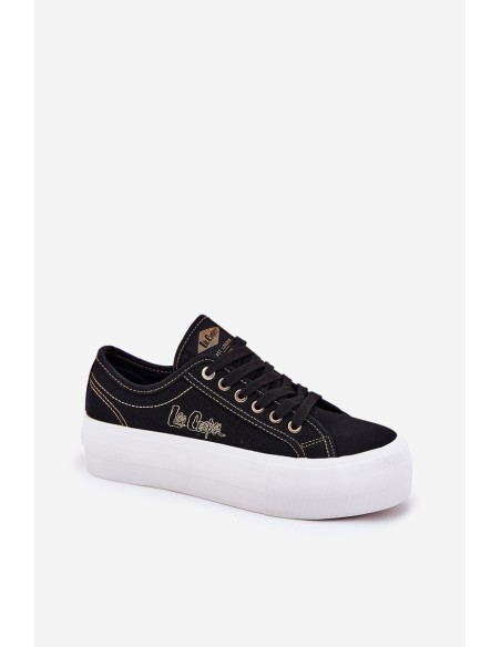 Women's fabric platform sneakers Lee Cooper LCW-25-31-3431L black