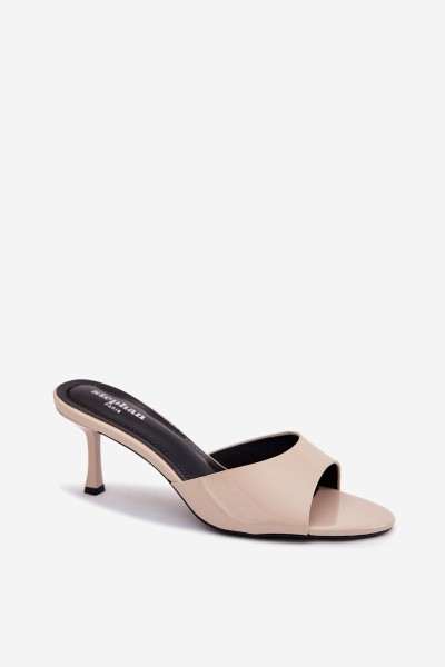 Patent Leather Imitation Leather Heeled Beige Melissea 2