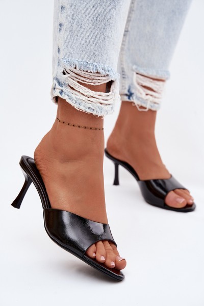Imitation Leather Heeled Sandals Gold Melissea 2