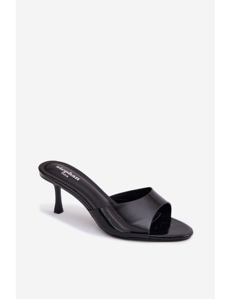 Imitation Leather Heeled Sandals Gold Melissea