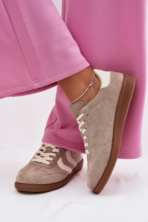 Women's Eco Suede Sneakers Dark Beige Jesavella
