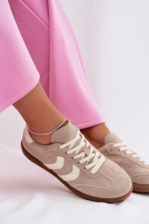 Women's Eco Suede Sneakers Dark Beige Jesavella