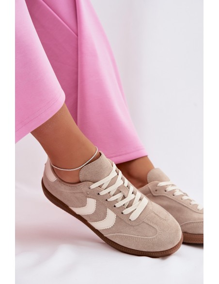 Women's Eco Suede Sneakers Dark Beige Jesavella