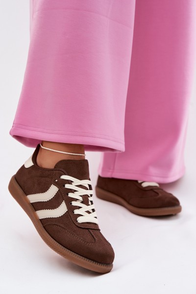 Women's Sneakers Made of Eco Suede Chocolate Jesavella