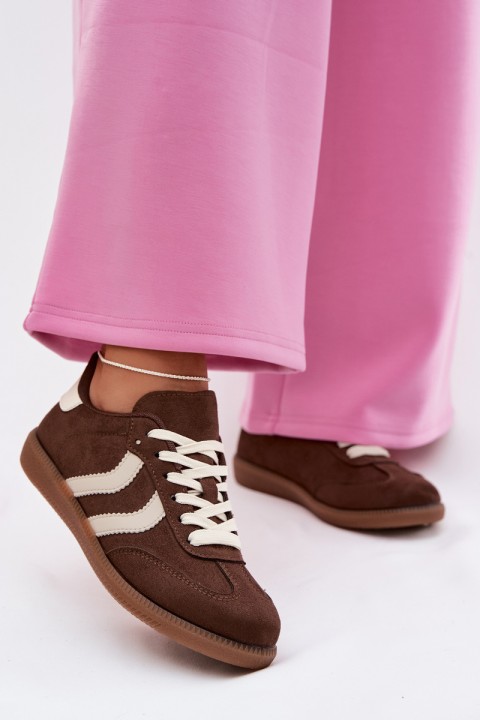 Women's Sneakers Made of Eco Suede Chocolate Jesavella