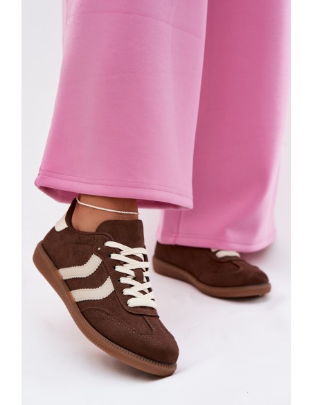 Women's Sneakers Made of Eco Suede Chocolate Jesavella