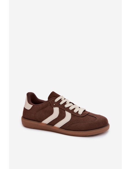 Women's Sneakers Made of Eco Suede Chocolate Jesavella