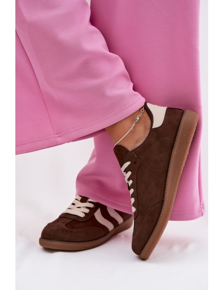 Women's Sneakers Made of Eco Suede Chocolate Jesavella