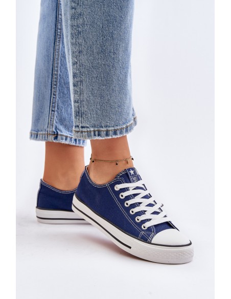 Women's Classic Sneakers Navy Blue Ecoma