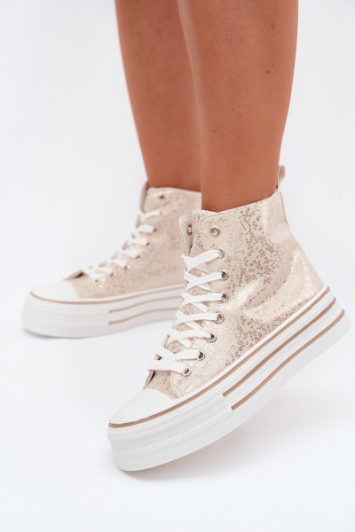 High Women's Platform Sneakers Gold Wildrose