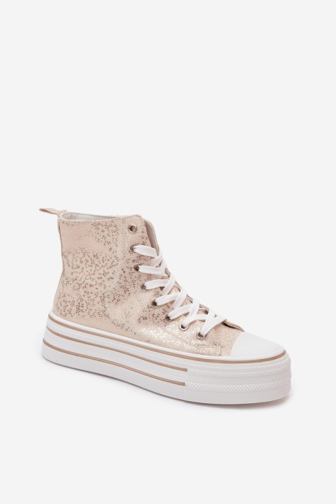 High Women's Platform Sneakers Gold Wildrose