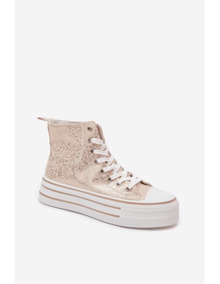 High Women's Platform Sneakers Gold Wildrose