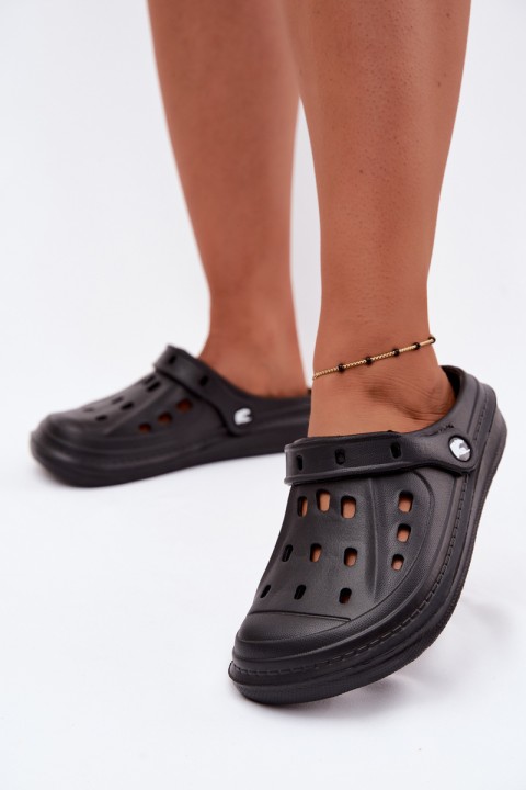 Women's Foam Clogs Black Cobble