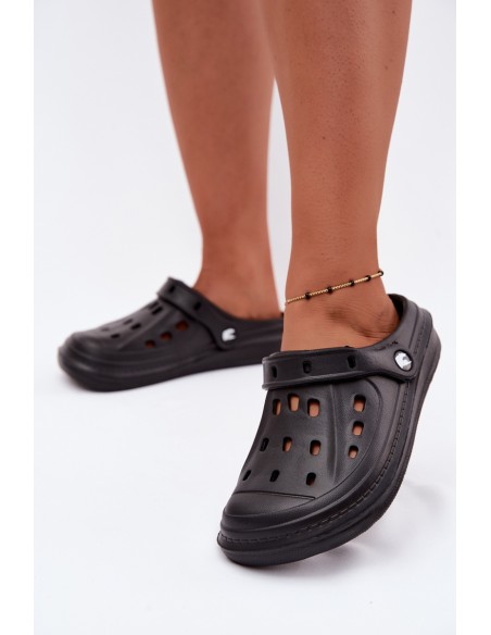 Women's Foam Clogs Black Cobble