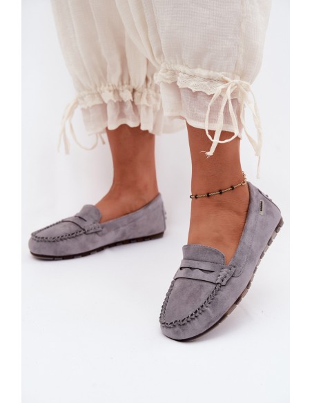 Women's Flat Suede Look Gray Moccasins Galadriel