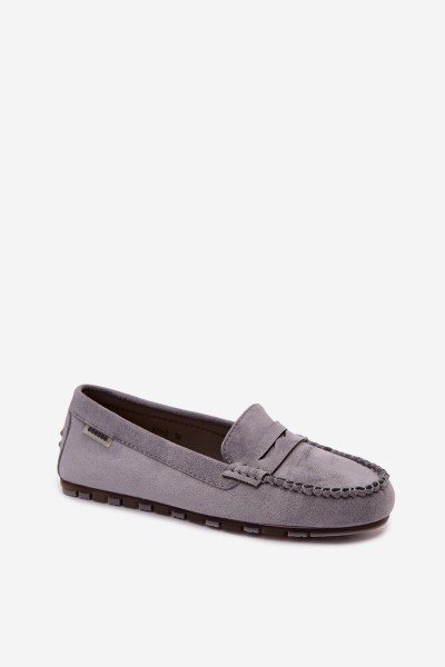 Women's Flat Suede Look Gray Moccasins Galadriel 2