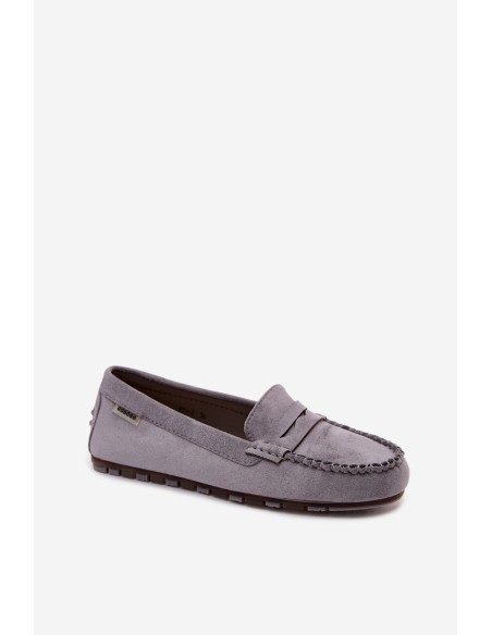 Women's Flat Suede Look Gray Moccasins Galadriel