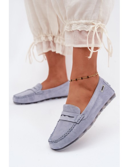 Women's Flat Suede Imitation Moccasins Blue Galadriel