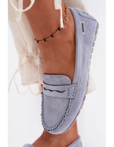 Women's Flat Suede Imitation Moccasins Blue Galadriel