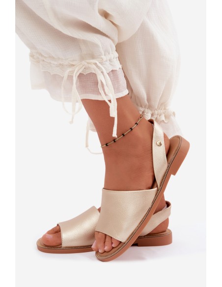 Women's Flat Gold Sandals Pollyanna