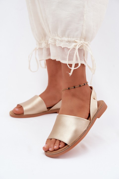 Women's Flat Gold Sandals Pollyanna