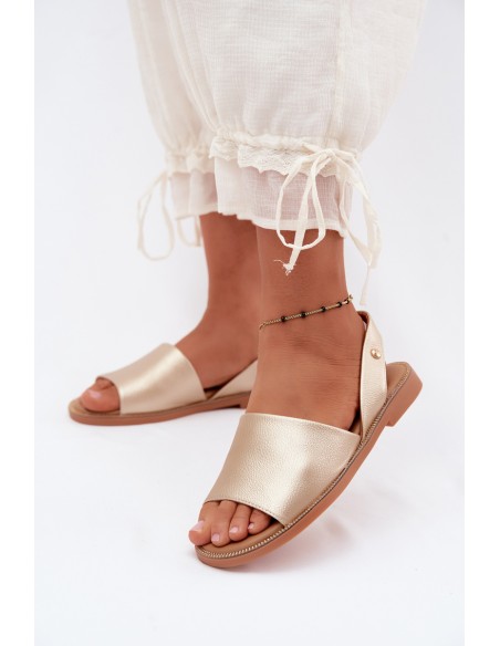 Women's Flat Gold Sandals Pollyanna
