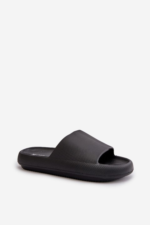 Women's Lightweight Foam Slippers On Thick Sole Black Querceria