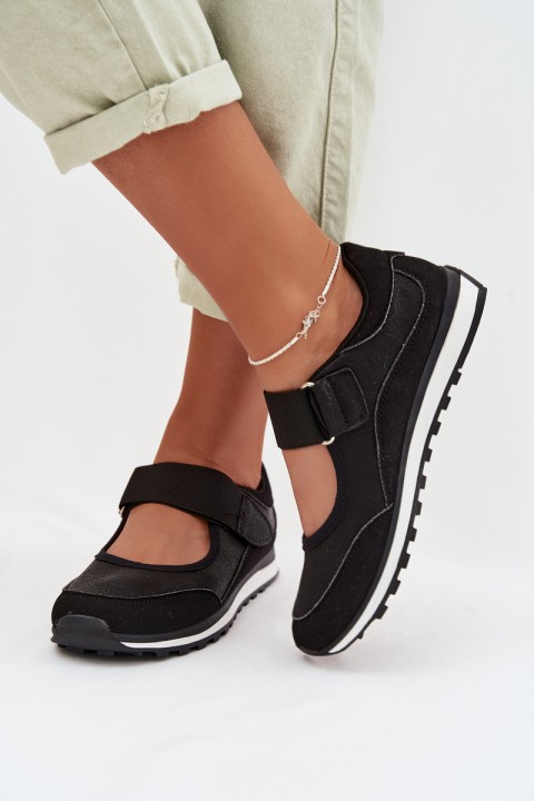 Women's Sports Shoes with Velcro Black Aveliette
