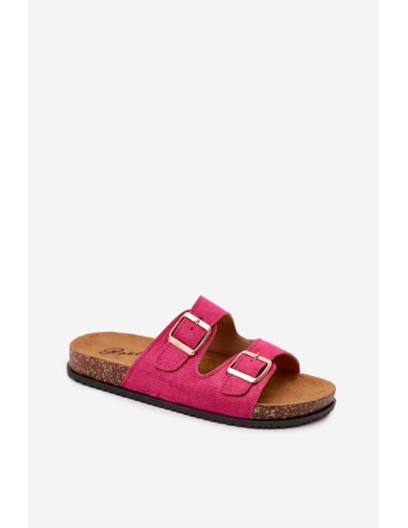 Women's Slides With Buckles Fuchsia Brigid