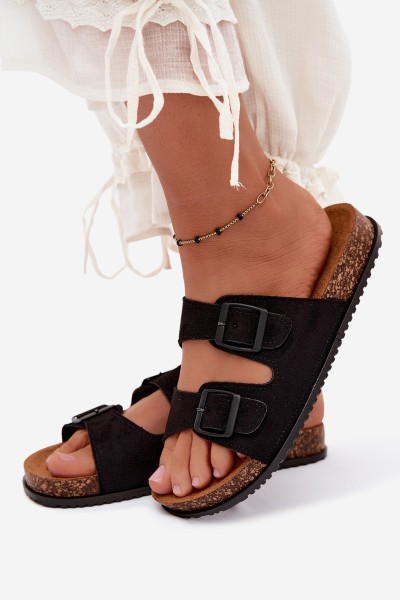 Women's Sandals with Buckles Black Brigid