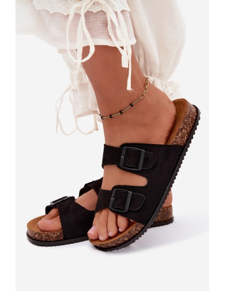 Women's Sandals with Buckles Black Brigid